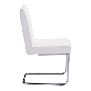 Quilt Armless Dining Chair White (Set of 2) - White