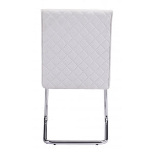 Quilt Armless Dining Chair White (Set of 2) - White