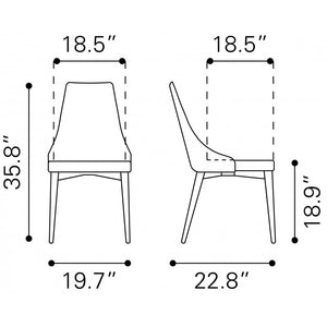 Moor Dining Chair Dark Gray (Set of 2) - Dark Gray