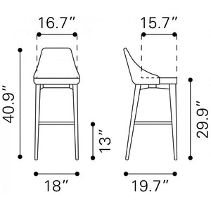 Moor Bar Chair Dark Gray - Dark Gray
