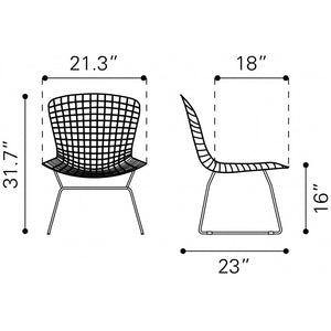 Wire Dining Chair Chrome (Set of 2) - Chrome