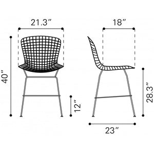 Wire Bar Chair Chrome (Set of 2) - Chrome