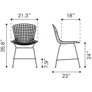 Wire Counter Chair Chrome (Set of 2) - Chrome