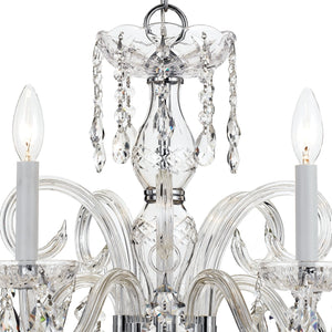Traditional Crystal 5 Light Hand Cut Crystal Polished Chrome Chandelier