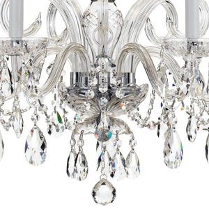 Traditional Crystal 5 Light Hand Cut Crystal Polished Chrome Chandelier