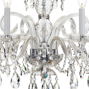 Traditional Crystal 5 Light Hand Cut Crystal Polished Chrome Chandelier
