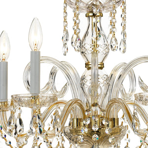 Traditional Crystal 5 Light Hand Cut Crystal Polished Chrome Chandelier