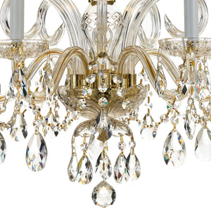 Traditional Crystal 5 Light Hand Cut Crystal Polished Chrome/ Brass Chandelier