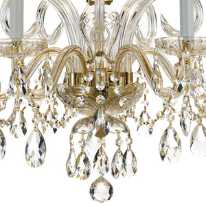 Traditional Crystal 5 Light Hand Cut Crystal Polished Chrome Chandelier