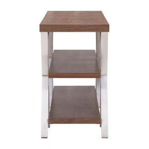 Renmen TV Stainless Steel Stand Walnut - Walnut