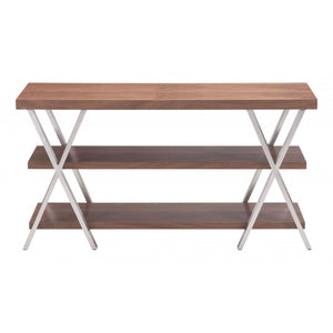 Renmen TV Stainless Steel Stand Walnut - Walnut