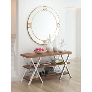 Renmen TV Stainless Steel Stand Walnut - Walnut