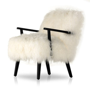 Ashland Armchair-Mongolia Cream Fur