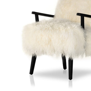 Ashland Armchair-Mongolia Cream Fur