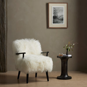 Ashland Armchair-Mongolia Cream Fur