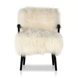 Ashland Armchair-Mongolia Cream Fur