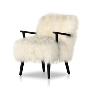 Ashland Armchair-Mongolia Cream Fur