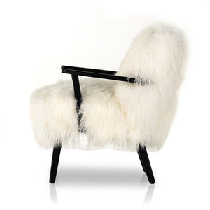 Ashland Armchair-Mongolia Cream Fur