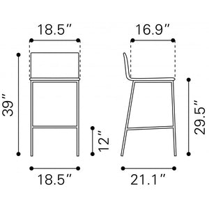 Marina Barstool Black - Black