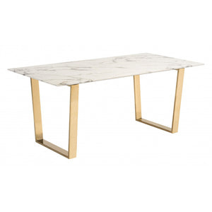 Atlas Dining Table - Stone & Gold
