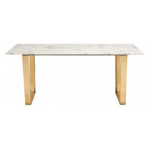 Atlas Dining Table - Stone & Gold
