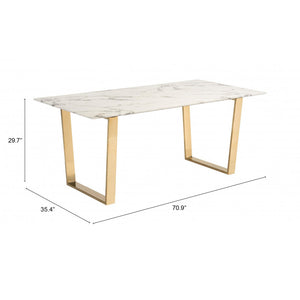 Atlas Dining Table - Stone & Gold