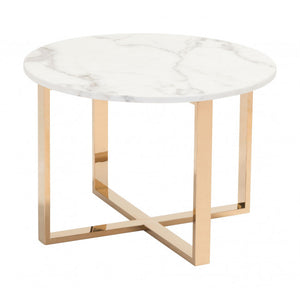 Globe End Table Stone & Gold - Gray & Gold