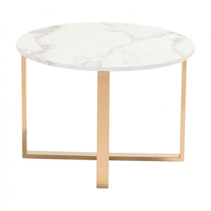 Globe End Table Stone & Gold - Gray & Gold