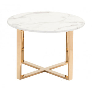 Globe End Table Stone & Gold - Gray & Gold
