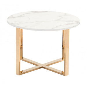 Globe End Table Stone & Gold - Gray & Gold