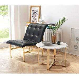 Globe End Table Stone & Gold - Gray & Gold