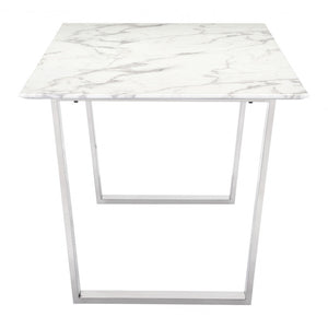 Atlas Dining Table - Stone & Brushed Stainless Steel