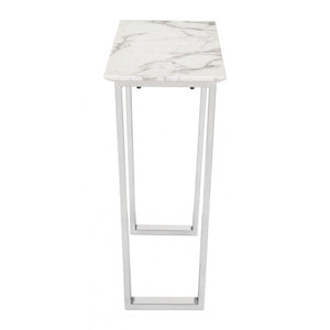 Atlas Console Table - Stone & Brushed Stainless Steel