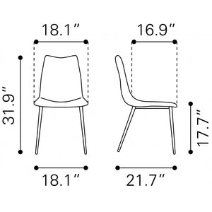 Norwich Dining Chair Brown (Set of 2) - Brown