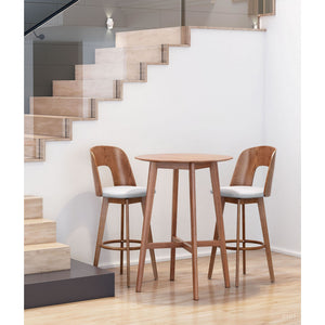 Anton Barstool (Set of 2) - Walnut & Light Gray