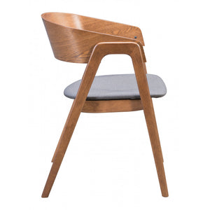 Alden Dining Arm Chair  (Set of 2) - Walnut & Dark Gray