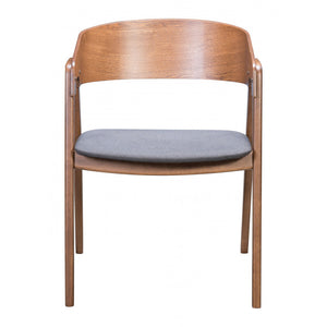 Alden Dining Arm Chair  (Set of 2) - Walnut & Dark Gray
