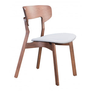Russell Dining Chair Walnut & Light Gray (Set of 2) - Walnut & Light Gray