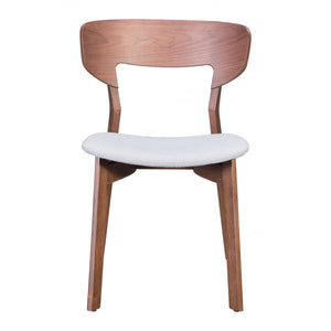 Russell Dining Chair Walnut & Light Gray (Set of 2) - Walnut & Light Gray