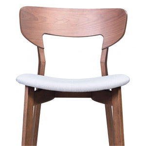 Russell Dining Chair Walnut & Light Gray (Set of 2) - Walnut & Light Gray
