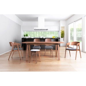 Alden Dining Arm Chair  (Set of 2) - Walnut & Dark Gray