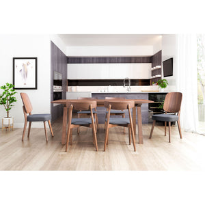 Alberta Dining Chair (Set of 2) - Walnut & Dark Gray