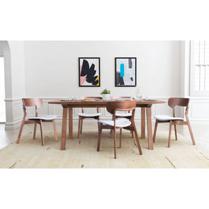 Russell Dining Chair Walnut & Light Gray (Set of 2) - Walnut & Light Gray