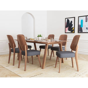 Alberta Dining Chair (Set of 2) - Walnut & Dark Gray