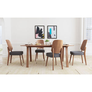 Alberta Dining Chair (Set of 2) - Walnut & Dark Gray