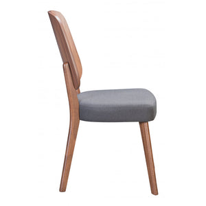 Alberta Dining Chair (Set of 2) - Walnut & Dark Gray