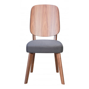 Alberta Dining Chair (Set of 2) - Walnut & Dark Gray