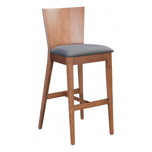 Ambrose Bar Chair (Set of 2) - Walnut & Dark Gray