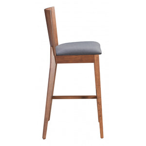 Ambrose Bar Chair (Set of 2) - Walnut & Dark Gray