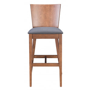 Ambrose Bar Chair (Set of 2) - Walnut & Dark Gray